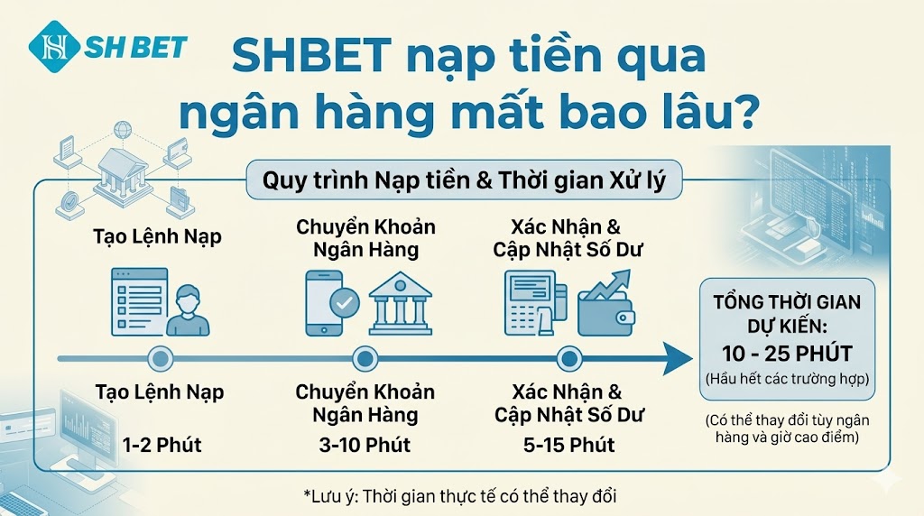 Hướng dẫn 3 bước nạp tiền ngân hàng nhanh nhất tại SHBET