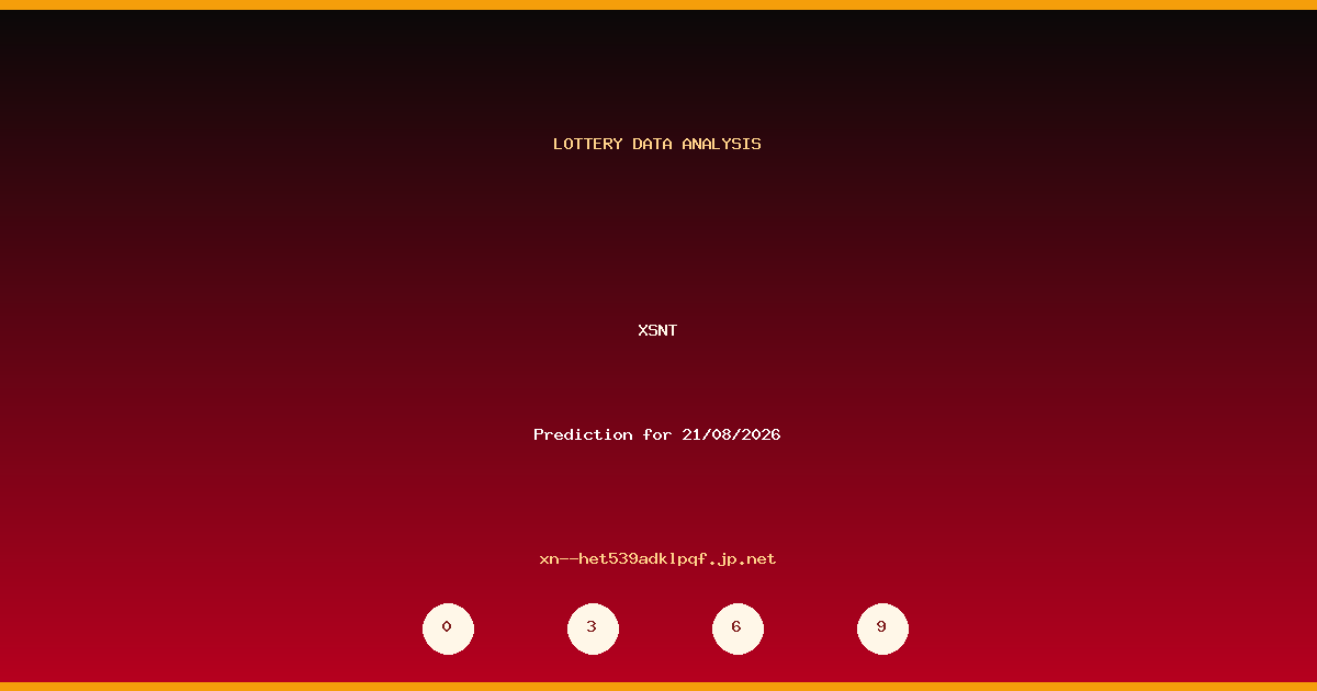 Prediction XSNT for 21/08/2026